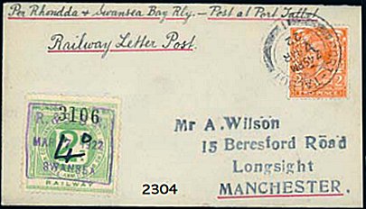 Railway Letter Stamps Rhondda & Swansea Bay Railway